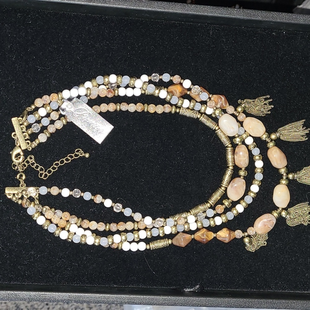 Premier Designs - 4 strand beaded, and stones necklace